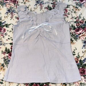 Brandy Melville Light Blue Ruffle Blouse